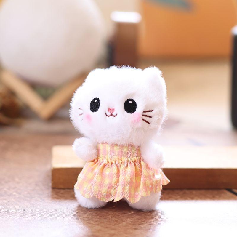 Plüschkatzen-Schlüsselanhänger-Spielzeug mit Baumwollfüllung für Kinder und Sammler