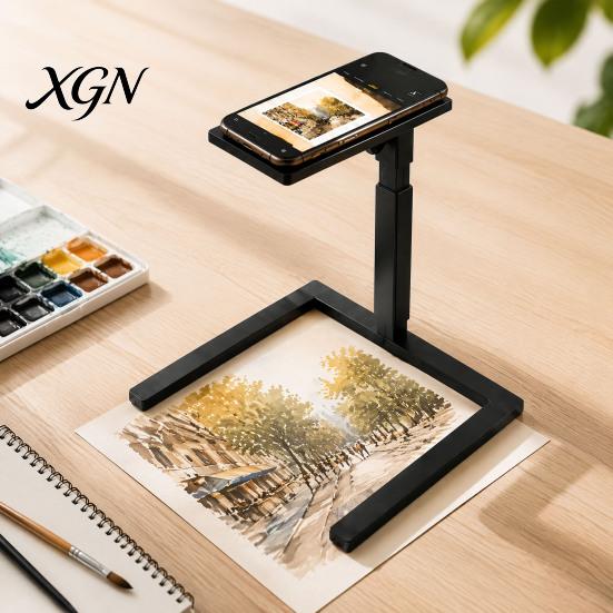 Modular Phone Tripod for Desktop Use 3D Printed Overhead Stand Video Recording & Macro Photography, Adjustable Retractable Holder Still Life