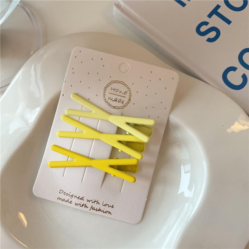 Épingles à cheveux simples givrées pour filles, 3 pièces, pinces à cheveux carrées, ovales, Triangle, pour enfants, épingles à cheveux, cliquez sur clac