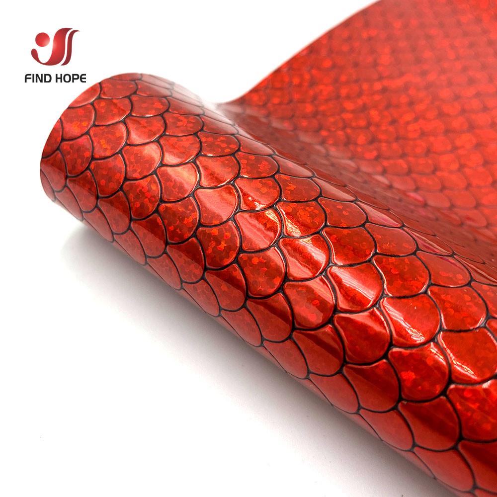 Holographic Iridescent Sparkle Mermaid Scale PU Faux Leatherette Fabric Foil DIY Bow Bags Craft Making Earring Handmade