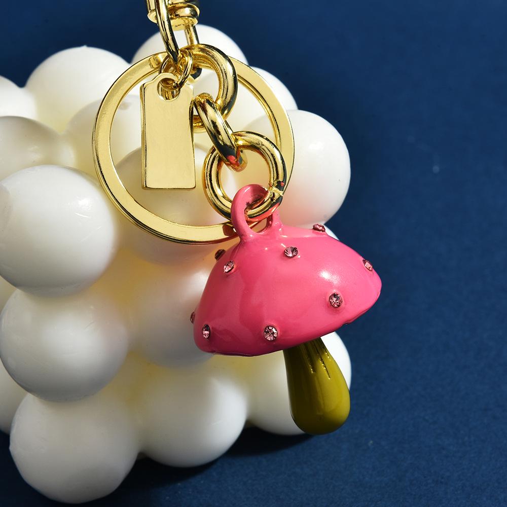 Colorful Cartoon Mushroom Keychain: Creative Bag Charm & Car Pendant