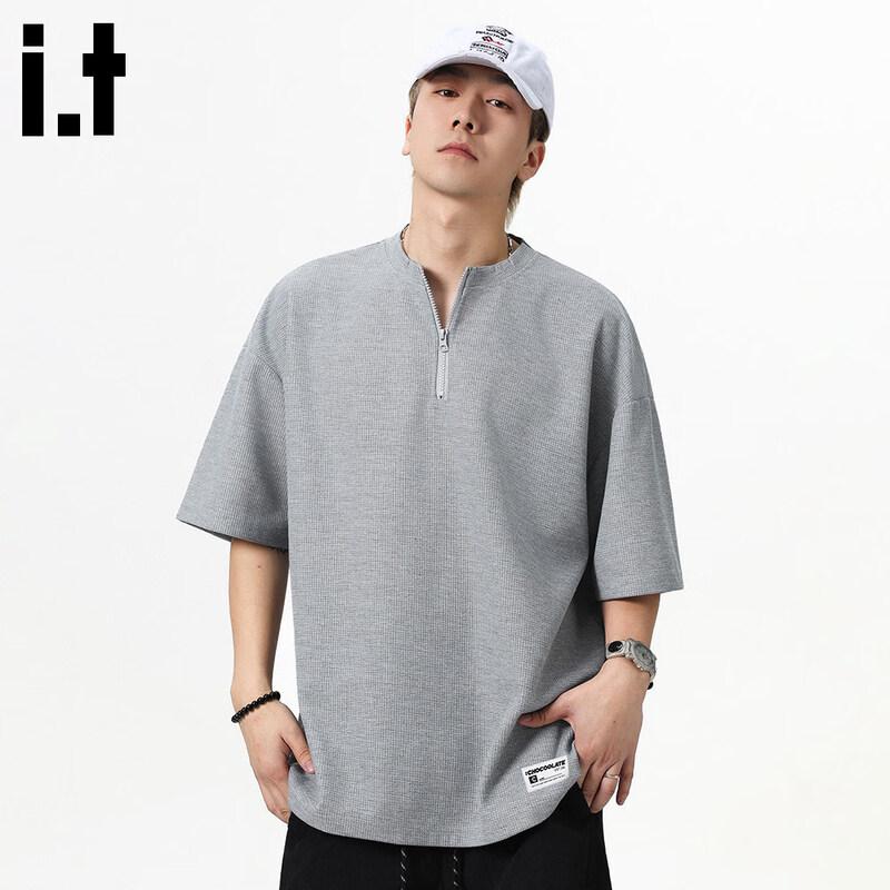 :CHOCOOLATE Men s Henley Half-Zip Short Sleeve T-Shirt 2XL