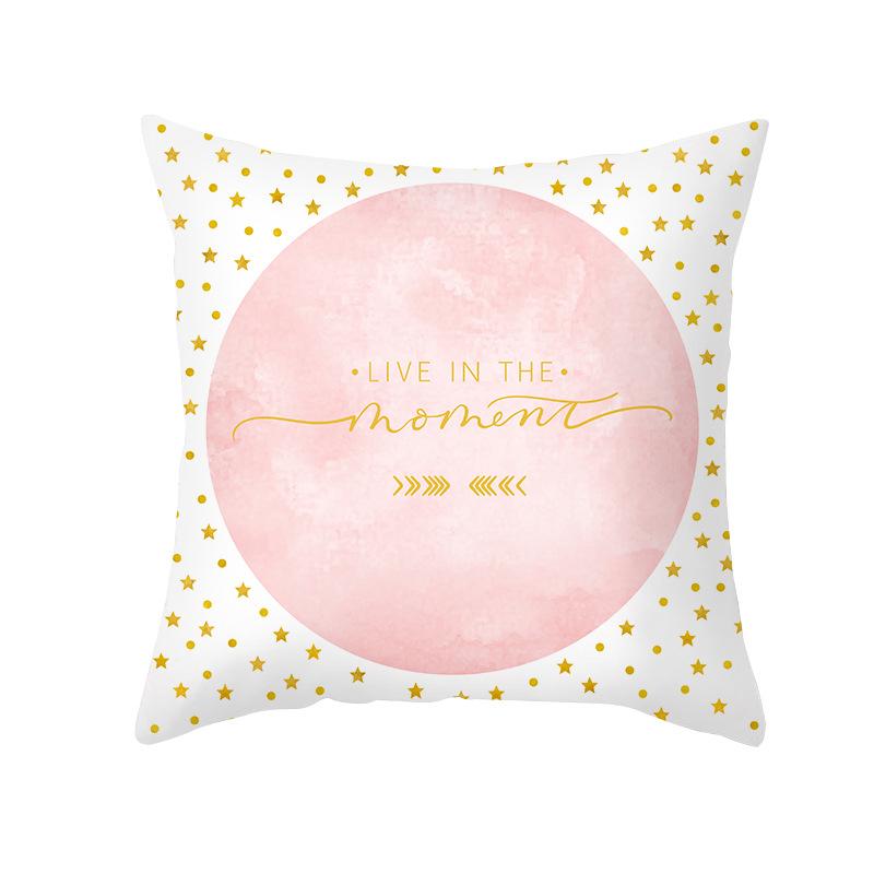 Pfirsichhaut Bedruckter Kissenbezug Rosa Ins Wind Blumen und Blätter Wohnzimmer Zuhause Kissenbezug Kissenbezug