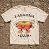 Maglietta Club Lasagna Divertente Cibo Italiano, Regalo Amante della Lasagna, Mascotte Retro Comfort Colors, Maglietta Vintage Foodie, Top Amante della Pasta
