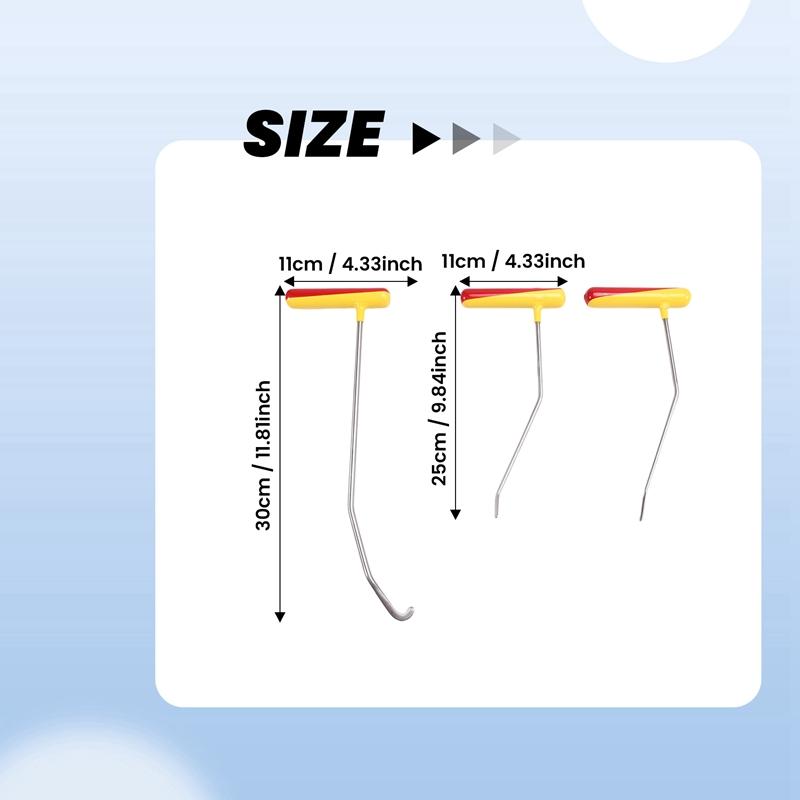 A96I-Car Dent Repair Rods Dent Remover Hook Tool Stainless Steel Repair Tool Car Automotive Body Dent Repairing Rod