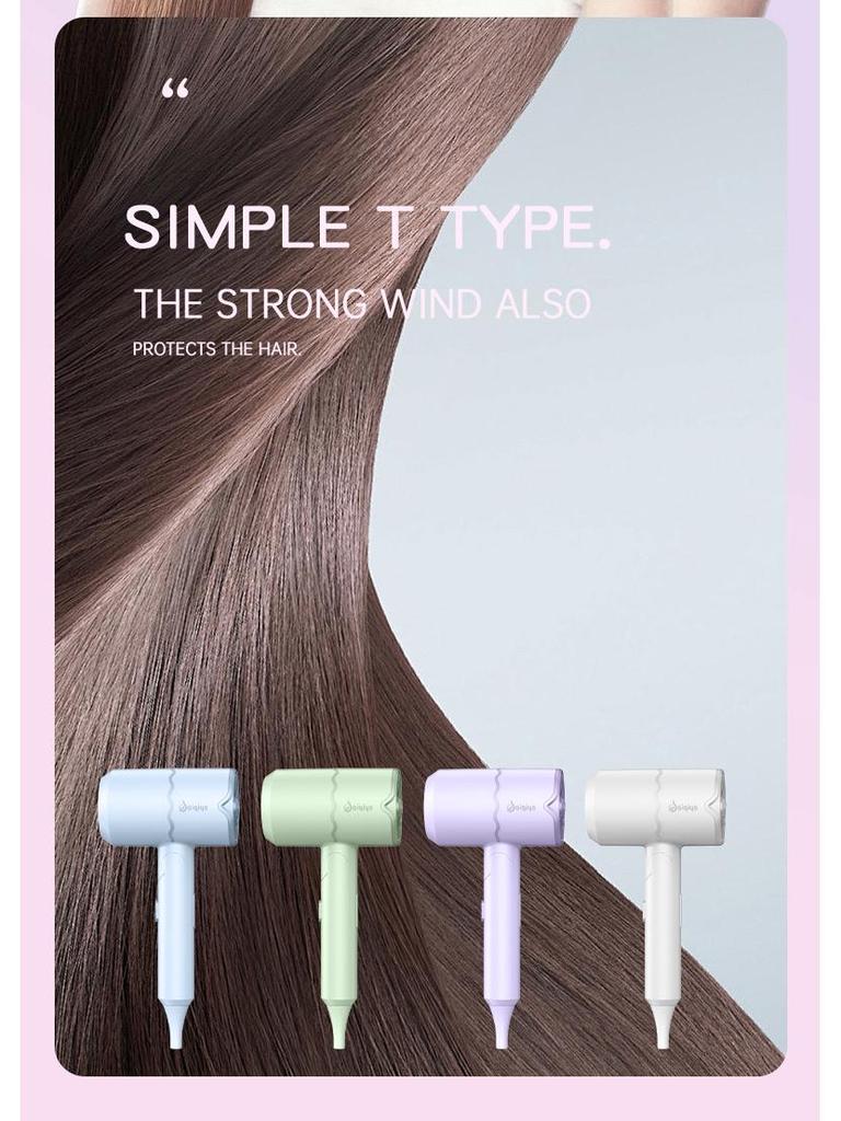 High-Power Folding Hair Dryer for Home and Salon Use