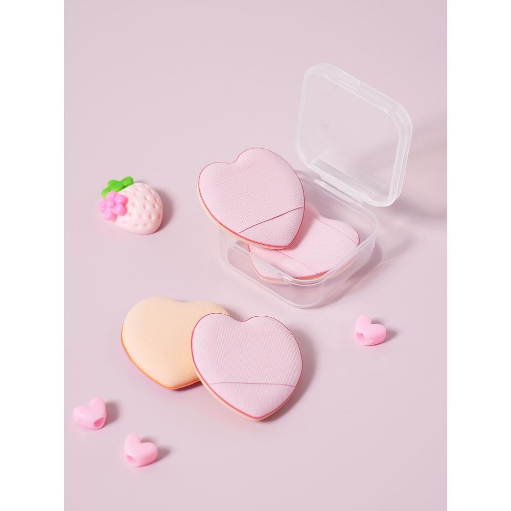 

Daiso Lovely Heart Finger Air Puffs 4 Pack Case Included