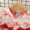 Baby Girl Summer Cheongsam Dress - Cartoon Rabbit & Floral Print