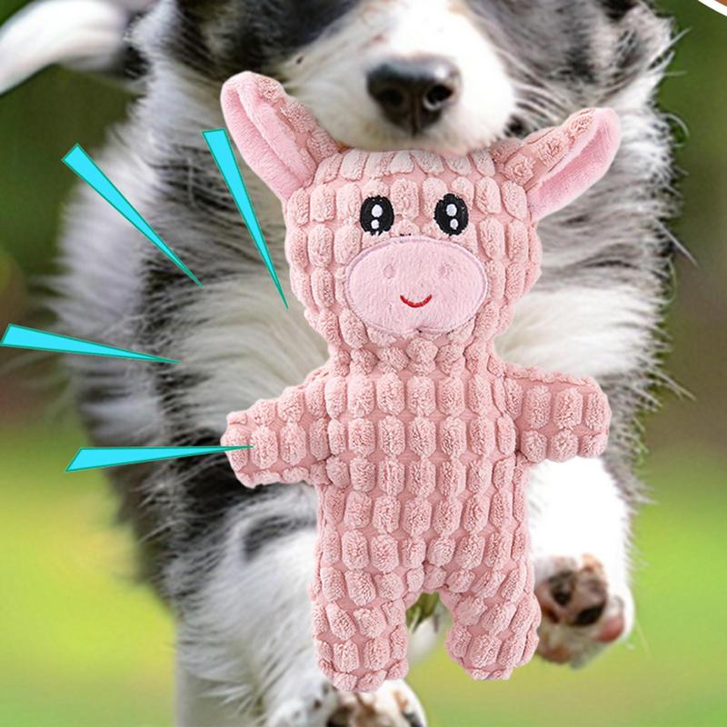 Plush Squeaky Dog Toys Tough Dog Stuffed Squeaky Animal Pet Indestructible Toys For Aggressive Chewing Indoor Enrichment