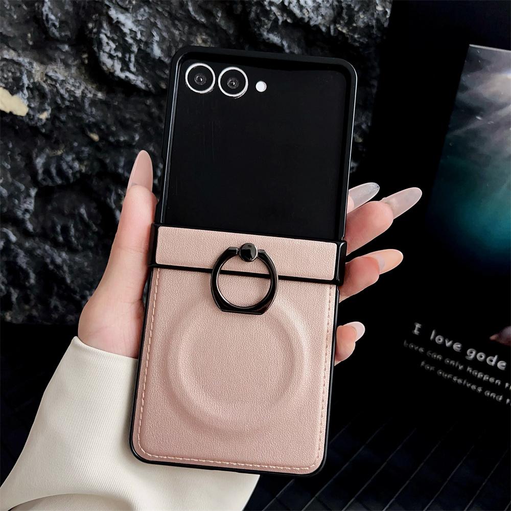 

Samsung Z Flip Magnetic Ring Holder Phone Case 360 Rotating PU Leather Back Cover for ZFlip 7 6 5 4 3 Flip6 Flip5 Flip4 Flip3 5G Galaxy Z Flip3 5G хакі