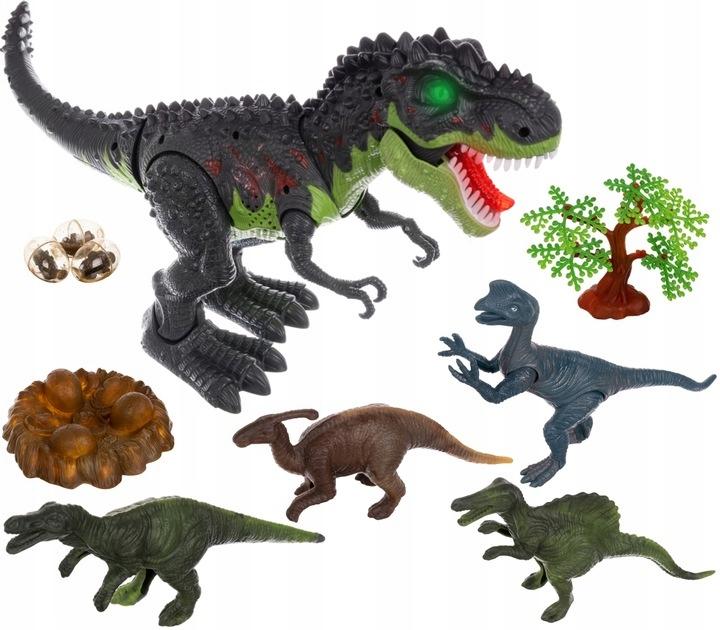 Mega Dinozaur T-Rex Chodzi Ryczy Świeci Znosi Jaja