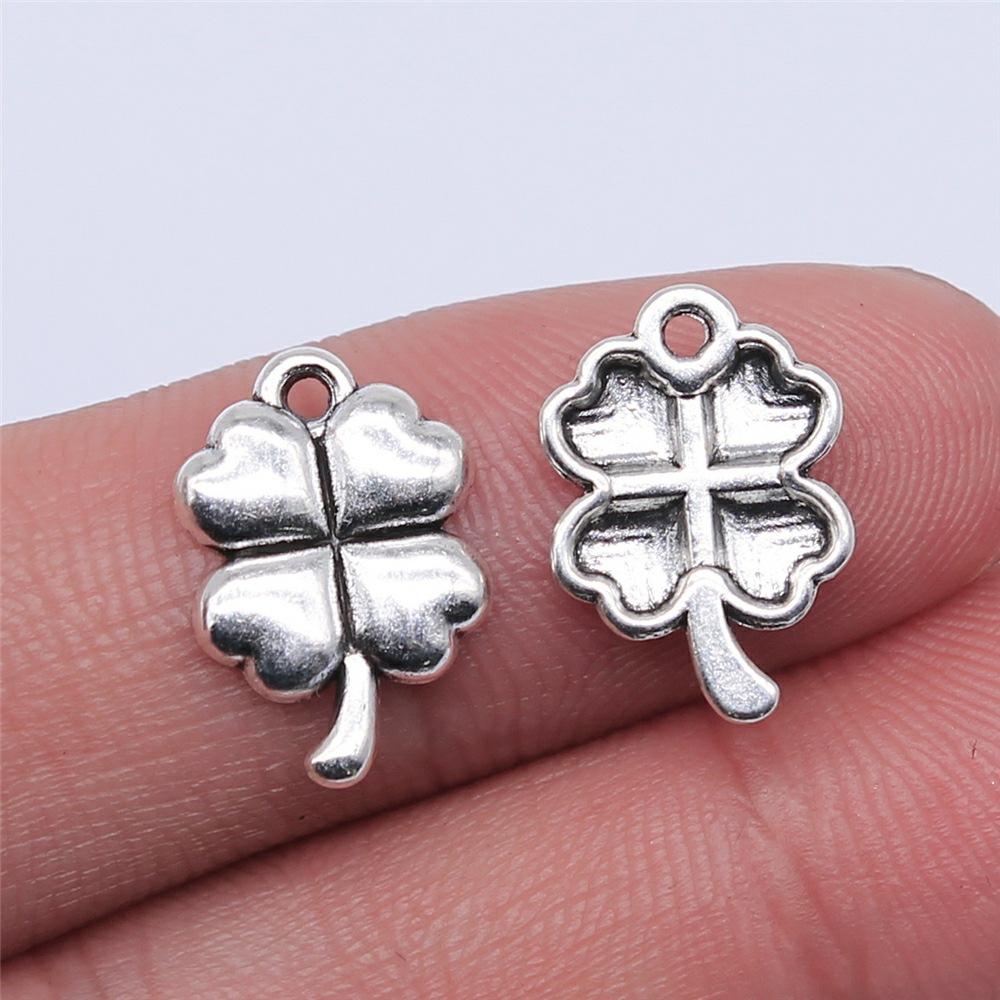 20pcs Clover Pendant Charms Antique Silver Color Lucky Clover Charms Jewelry DIY Clover Lucky Charms For Bracelet Making