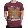 Funny Vintage Bear I Hate Morning People And Mornings And People Bear Drinking Coffee Tshirt Summer For Unisex Tee Shirt