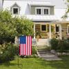 Outdoor Garden Flag Pole Bracket, Painted Iron Art Garden Courtyard, Holiday Decoration Flag Pole Insert