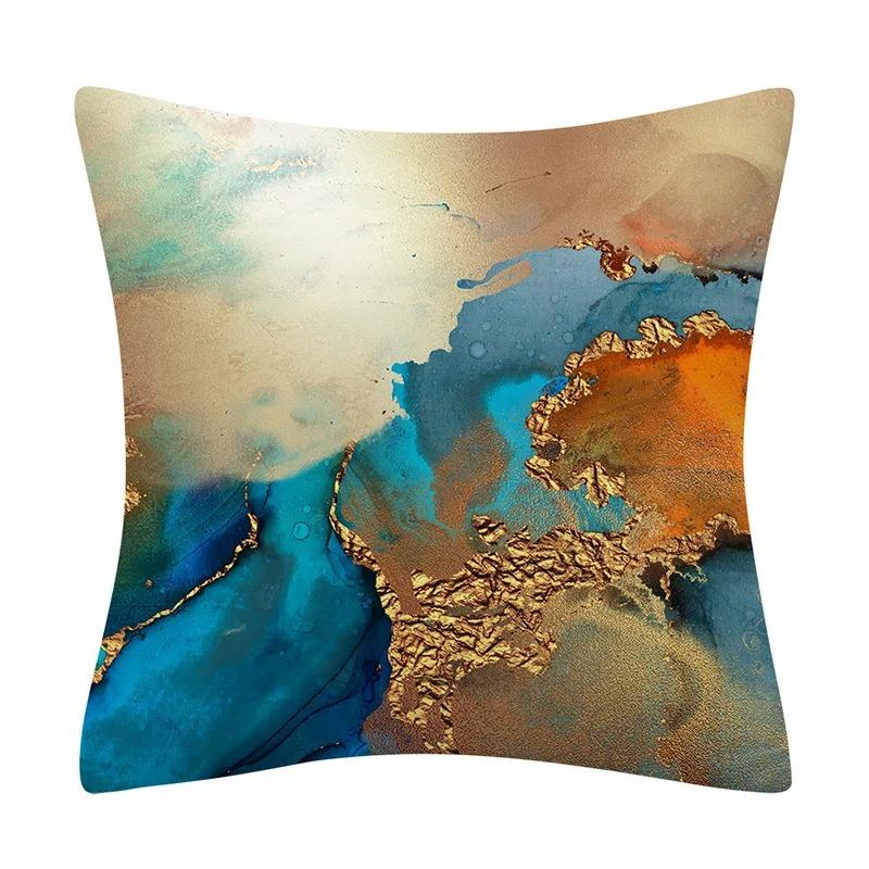 Federa per Cuscino Decorativa Turchese Arte Astratta Federa per Cuscino a Strisce Divano Camera da Letto Auto Cuscino da Lancio