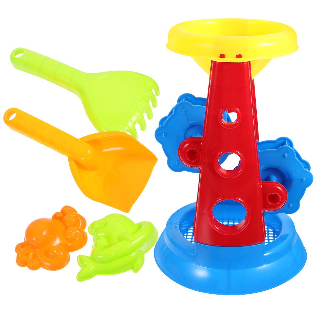 5 PCS Sand Bucket Kids Playing Toy Sandbox Toys Clock Toddler Beach Wheel