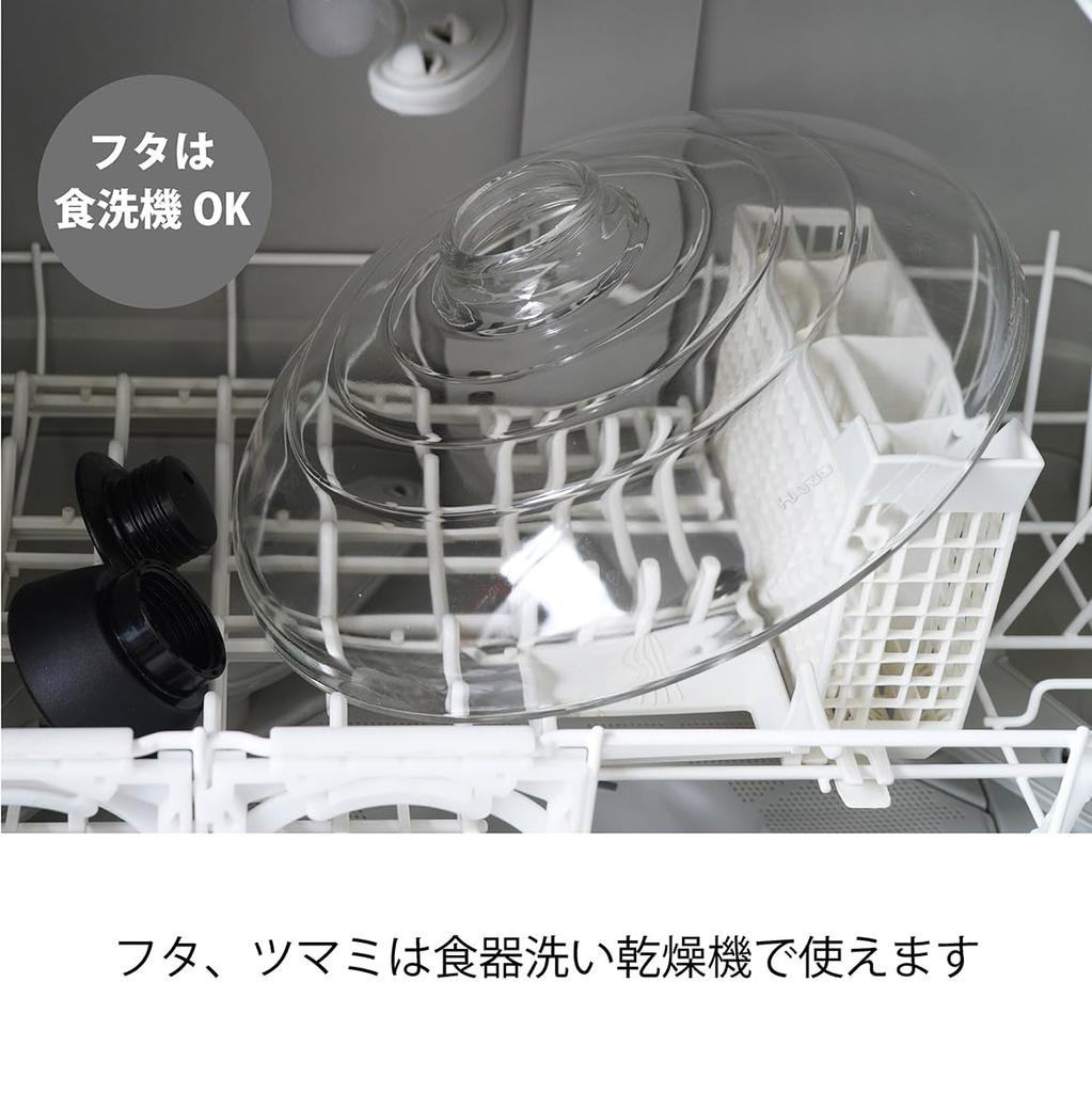 HARIO Earthen Pot with Glass Lid 9 3000ml No. GDN-255-B-W