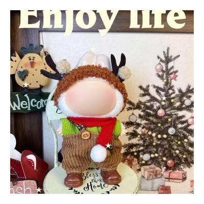 Lovebu 17cm Crochet Doll Clothes Set Cute BJD SD Doll Accessories for Dress-Up (Christmas Edition)