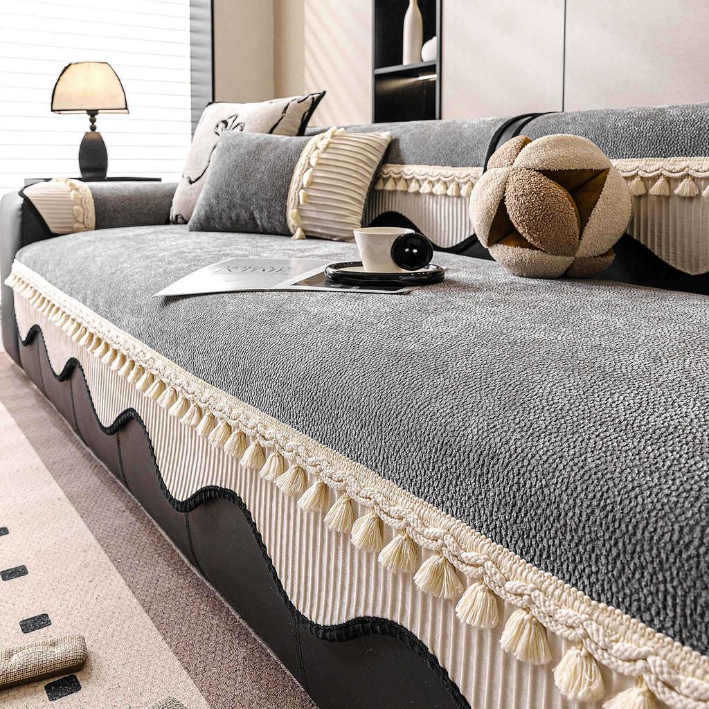 Chenille Sofa Cover Suitable for All Seasons Comfortable Skin Friendly Non Slip Seat Cushion Wear-resistant Cover Cloth Towel