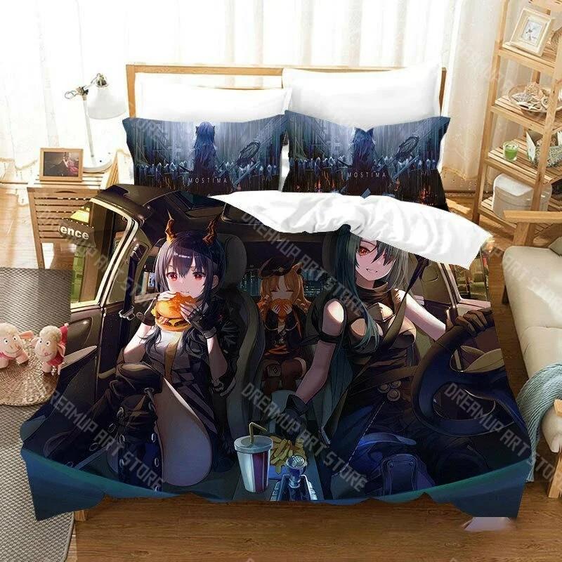 3D Printed Arknights Anime Game Bedding Set for Boys Girls Duvet Cover And Pillowcase Twin Queen King Full Single Double Sizes