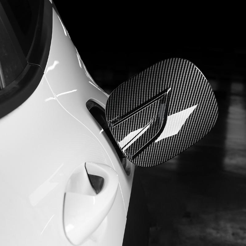 For Hyundai  KONA 2024 2025 Carbon Fiber Style Car Fuel Tank Cap Cover Trim Car Accessories LHD/RHD