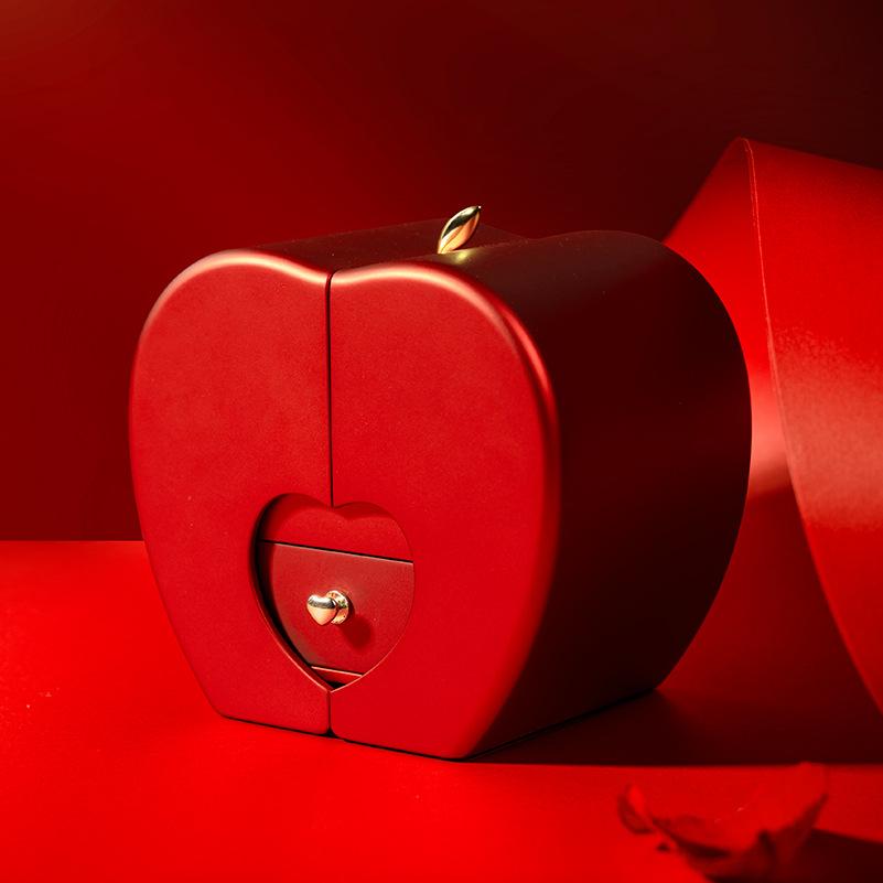 Christmas Qixi Festival 520 Lover's Mother's Day Apple Immortal Flower Gift Box Rose Apple Gift Box Jewelry