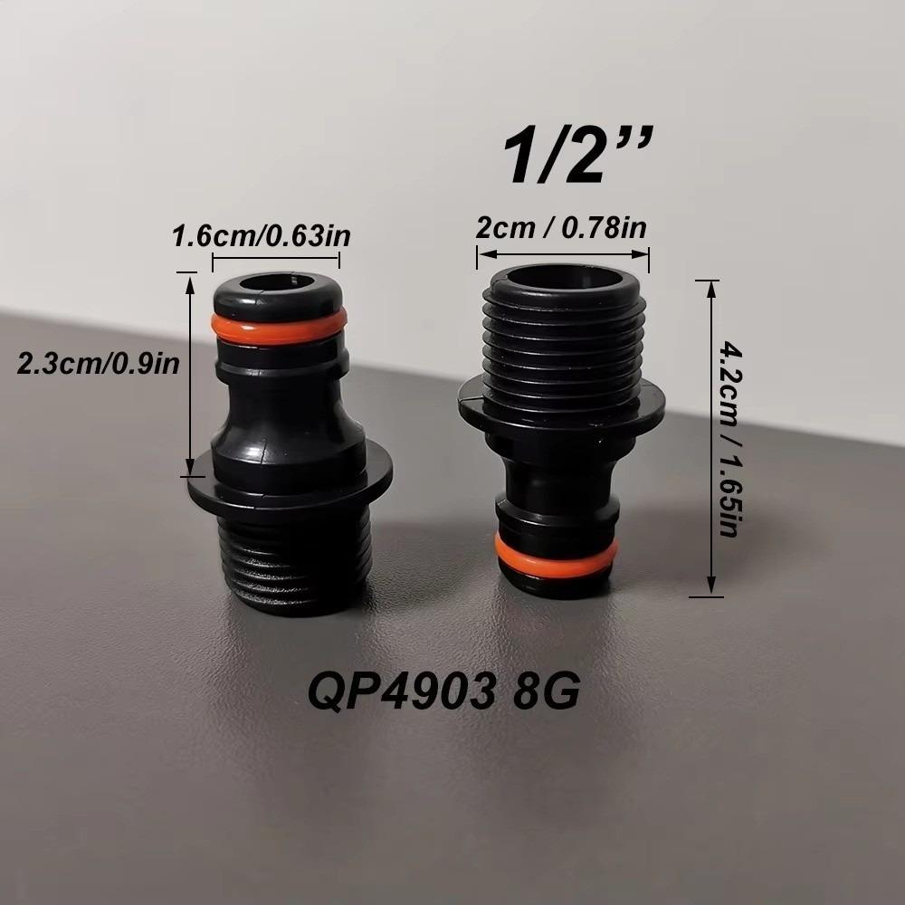 Black Brass Tap Nipple Connector 1/2" 3/4" Quick Insertion Nipple Water Hose Fittings