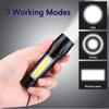 USB Rechargeable Mini Flashlight Portable Built-in Battery Zoomable Small Torch 3 Lighting Mode Camping Emergency Flashlights