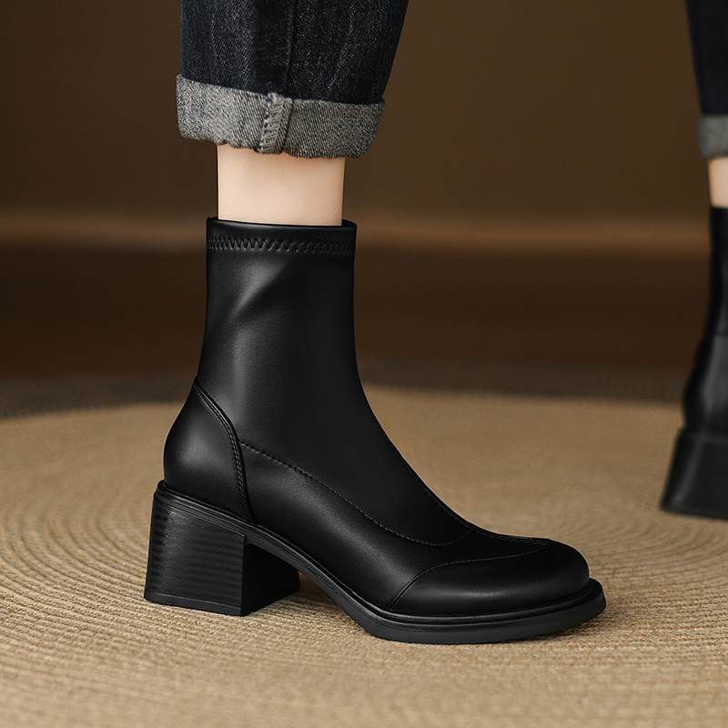 Krazing Pot Microfiber Winter Round Toe Modern Platform Size 33 Boots Size 43 Women Fashion Ankle Boots