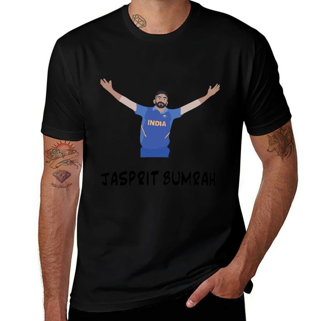 Jasprit Bumrah India Cricket Tshirt Basic Solid Color Short Sleeve Tshirt