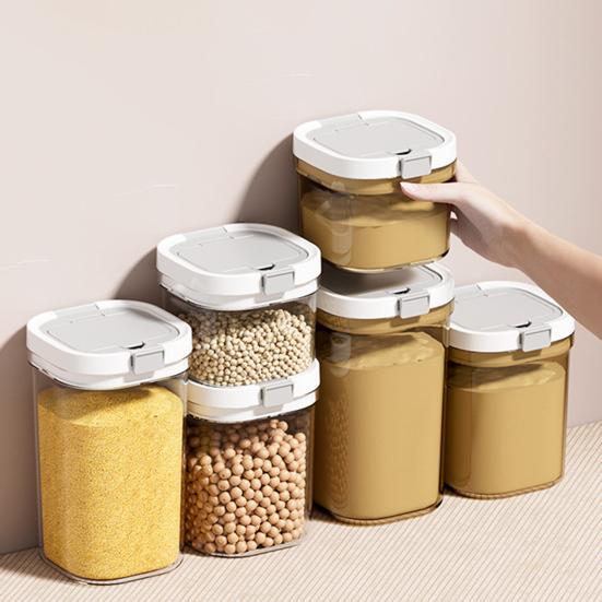 Sealed Milk Powder Jar Transparent Flour Canister Airtight Cereal Container with Scoop Leakproof Food Storage Jar for Cupboard Countertop Pantry