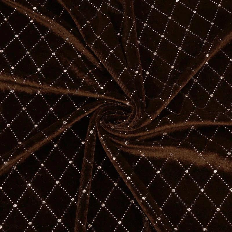 Velvet Gold Hot Stamping Fabric Silver Starry Stripes Star Bronzing Fabric for DIY Dress High-End Bride Dresses Sewing Cloth