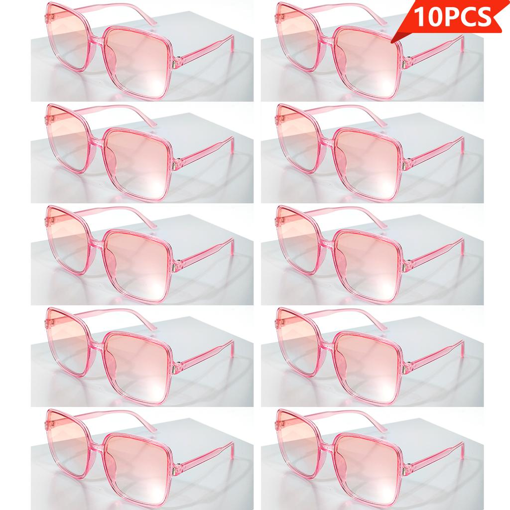 10pcs Fashionable Vintage Retro Oversized Frame Square Eyeglasses for Women Men Stylish Unisex Glasses for Everyday and All Kinds of Occasions