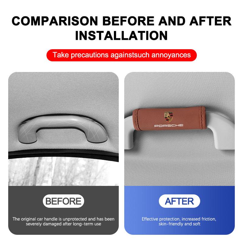 Car Leather Roof Handle Anti-Scratch Protector Mat Accessories For Porsche 911 Cayenne Panamera Macan Boxster Carrera-GT 928 944 918