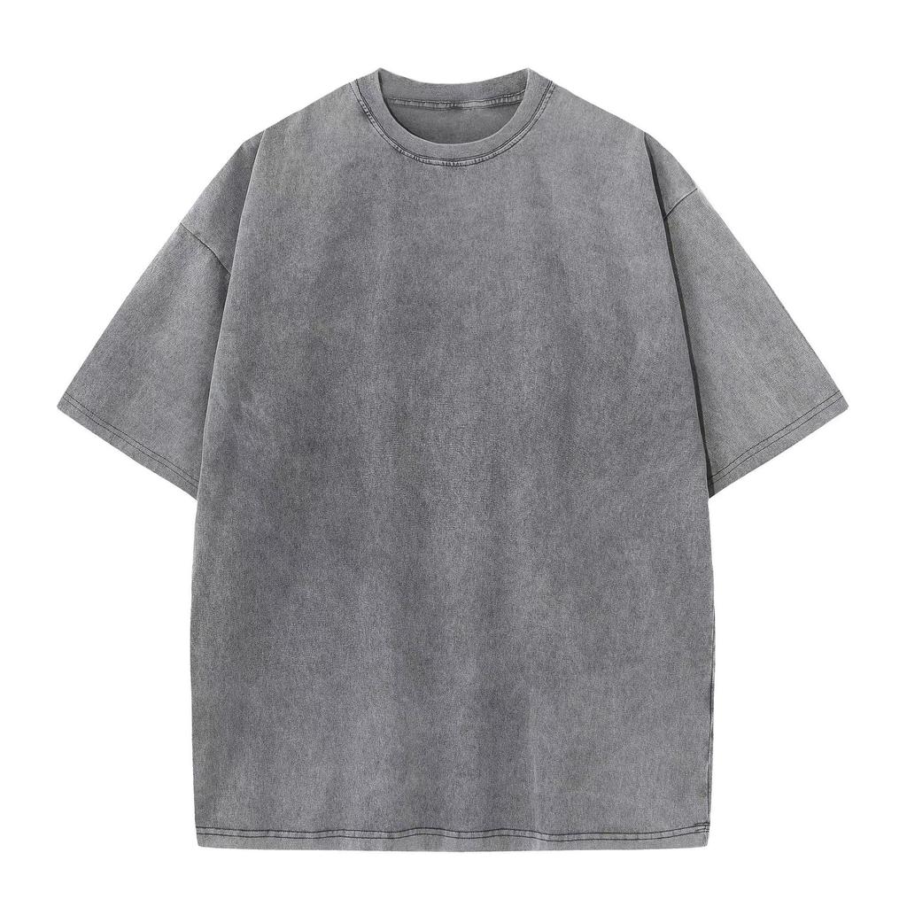 Heavy Fabric Vintage Men Oversized Tees 2023 Summer Short Sleeve Casual O Neck Man Tshirt Acid Washed T-shirts Tops