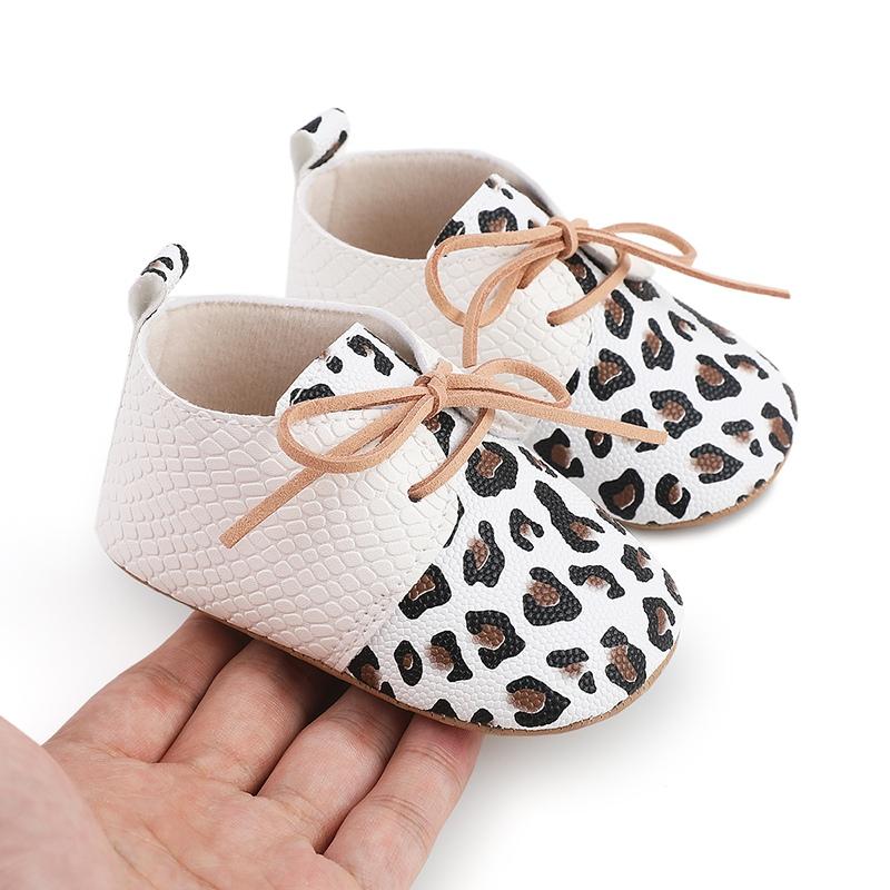 Boty pro batolata Baby Leopard Print Boty pro volný čas Protiskluzové měkké dětské boty