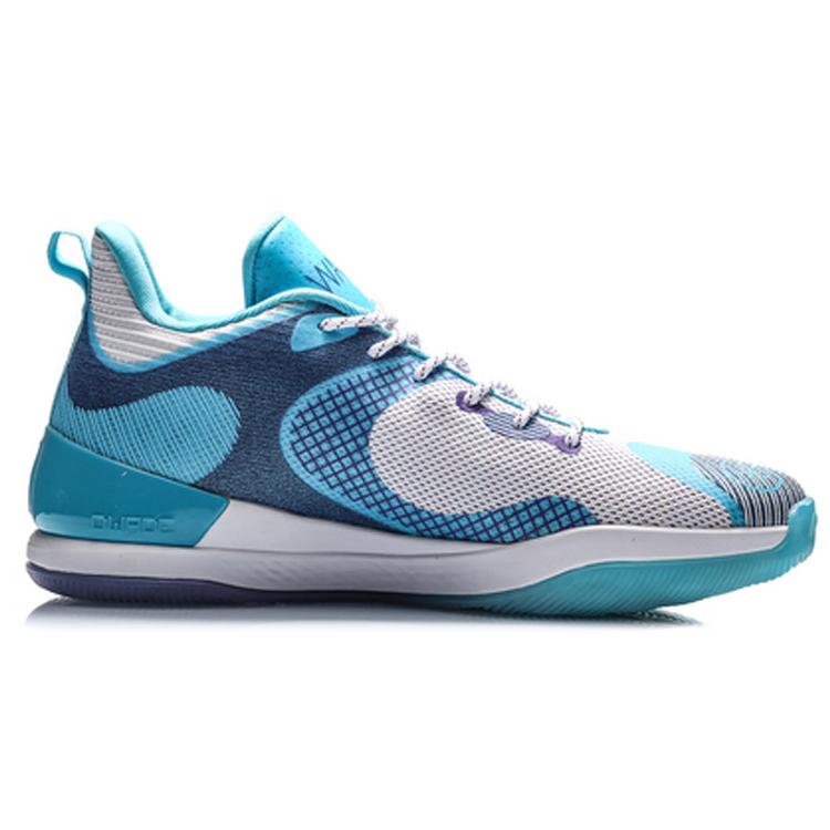 New LiNing Shock Absorbers Rebound Low Top Basketball Shoes Men's Blue White ABAQ061-1