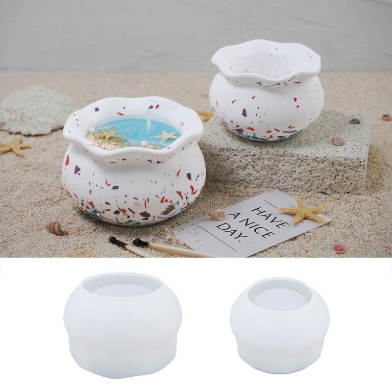 Fish Tank Candle Jar Silicone Mold DIY Flower Pot Vase Jewelry Box Storage Container Concrete Resin Plaster Mould Decor