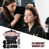 Complete 20 Piece Cosmetic Brush Kit Ergonomic Handle Design Bristles For Precise Makeup Application