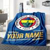 1pc Fenerbahçe Spor Kulübü Blanket with Custom Name, Gift, for Men and Women, Soft Blanket, Good for Sofa Bed Couch Travel, Lightweight Flannel Blanke