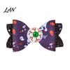 Festive Hair Styling Tools Halloween Glitter Bow Clips for Kids Baby Girls, Double Layer Holiday Themed Accessories Ghost/Pumpkin/Eyeball Bowtie Pins