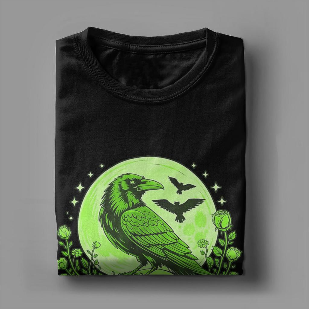 Men's T-Shirts Black Crow F Caw F Leisure 100% Cotton Tees Short Sleeve F-Caw-F Bird T Shirts Round Neck Clothes Gift