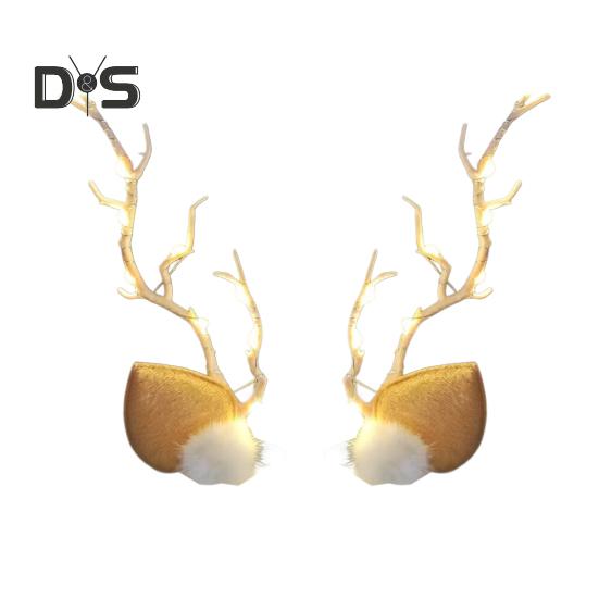 1 Pair Hair Pins LED Light Antler Decor Luminous Hair Clips Lightweight Easy To Wear Hairpins Christmas Hair Accessories
