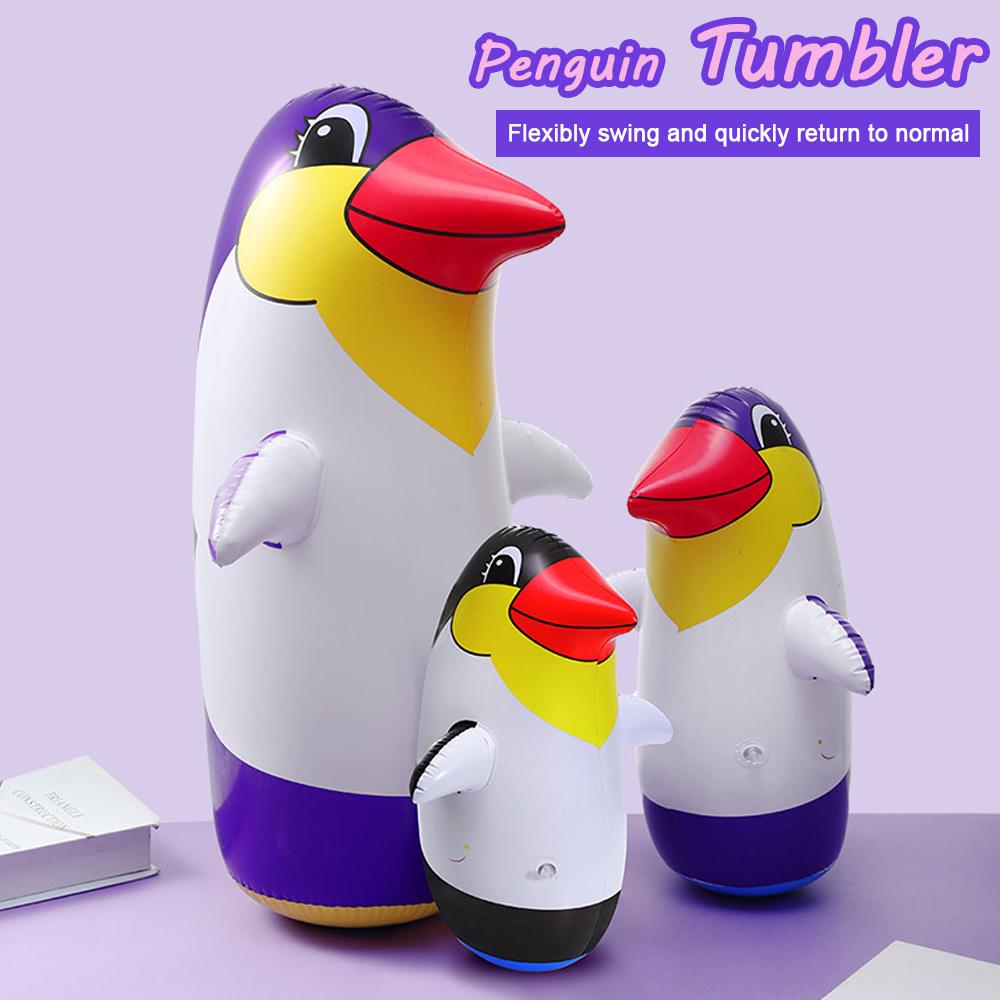 364570Cm Tumbler Balloon Toy Inflatable Penguin Cartoon Animal Tumbler Relieve Stress Relax Children Toy Boy Girl Toys Game