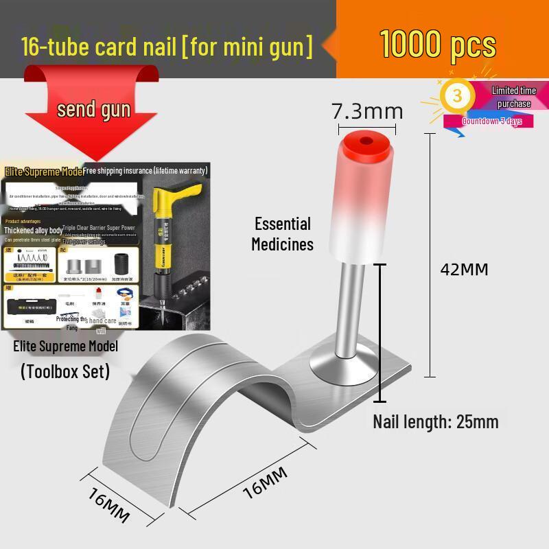 Powder Actuated M8 Ceiling Pipe Clamp Nail Gun with One-Piece Fire Protection Steel Nails