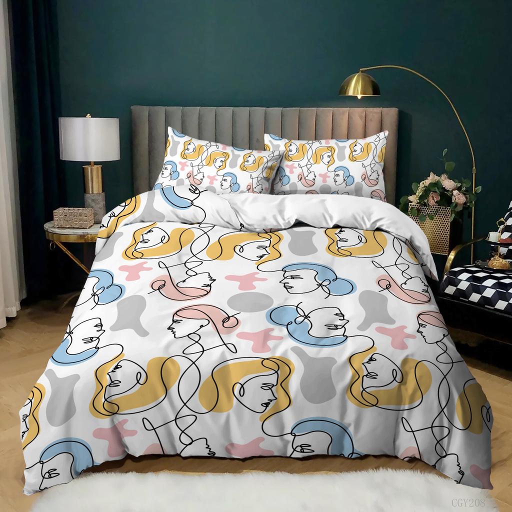 Colorful Abstract Art Duvet Cover Set 3 Piece Bedding Set for Girls Women Queen/King/Full/Twin Size Comforter Cover Quilt Cover