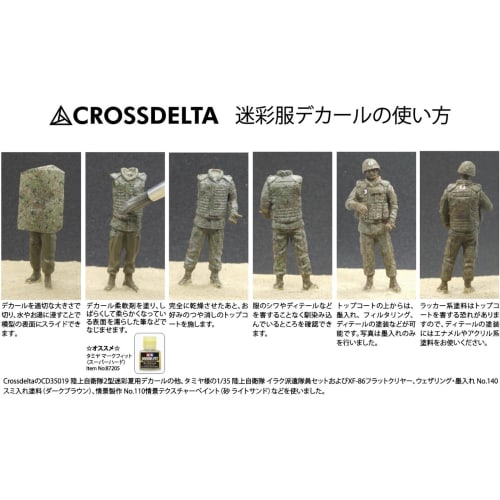Cross Delta 1/35 Scale Decal for the Japan Ground Self-Defense Force Type 2 Camouflage (Summer) Plastic Model Kit, MIL-35-019