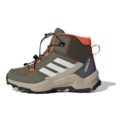 Terrex AX4R Mid Hiking Comfortable Versatile Non-Slip Durable Mid-Top Outdoor Shoes Kids Hiking Shoes Green White Orange JI0921