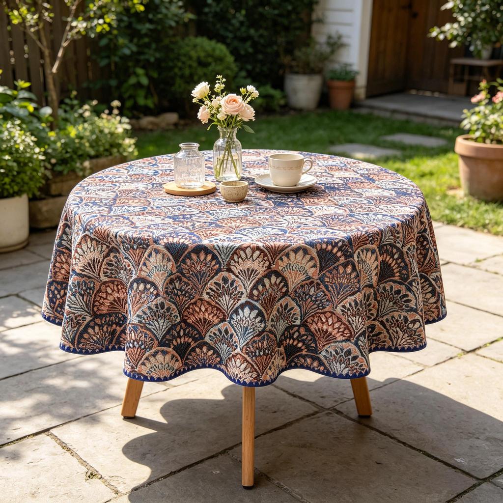 Dining Kitchen Indoor Furniture Protection Washable Fabric Round Table Cloth