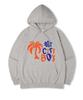 City Boy Oversized Fleece-Lined Printed Hooded Sweatshirt